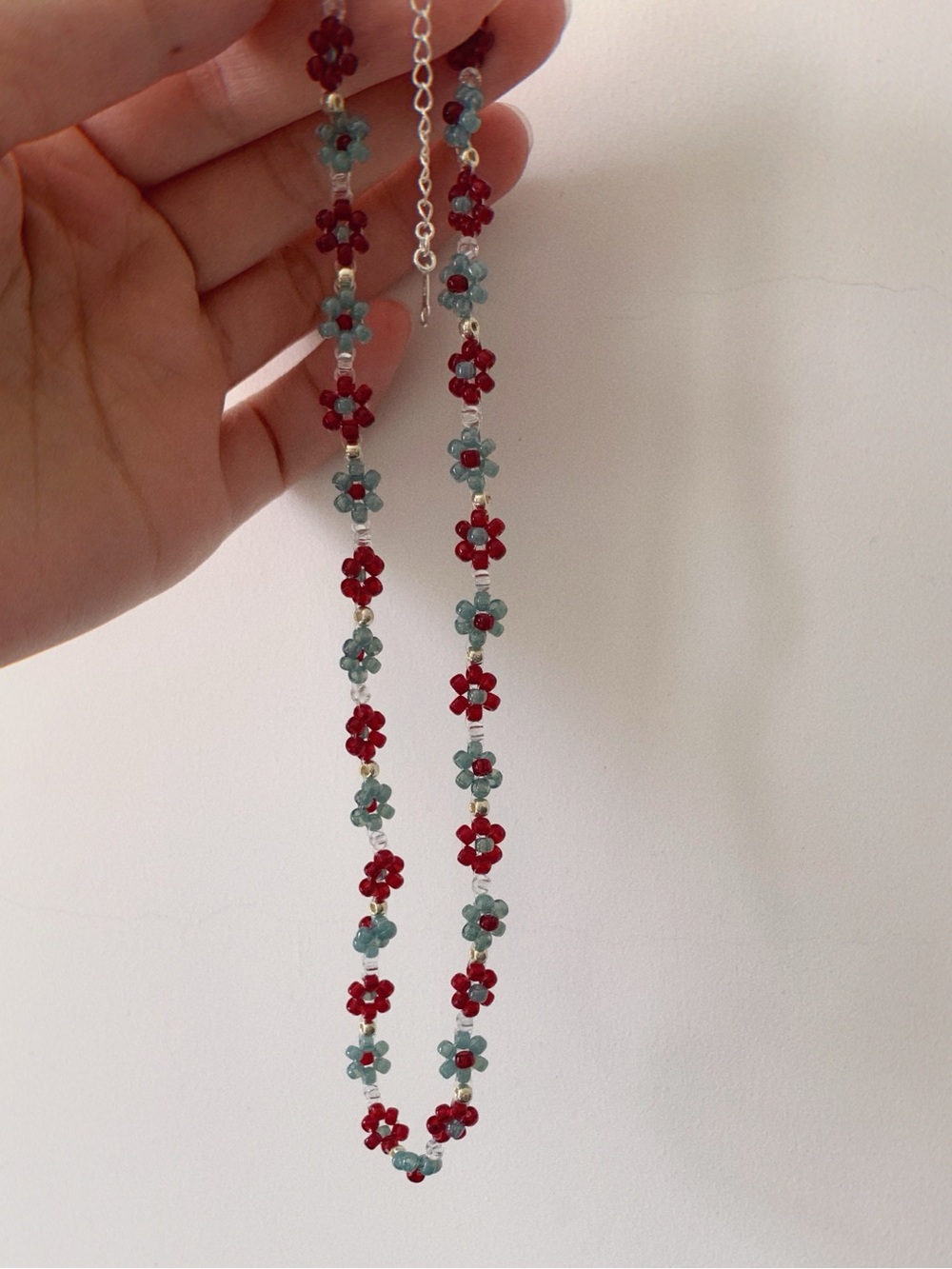 Handmade Retro Style Floral Beaded Necklace